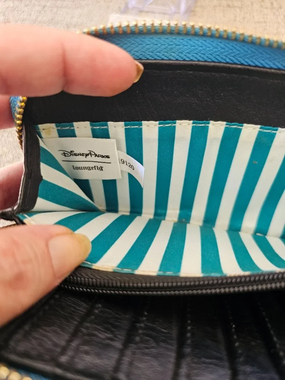 Disney Parks Loungefly Teal Character Icon Print Zip Around Wallet L9120